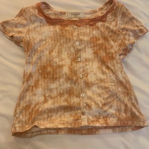 Tie dye lace top